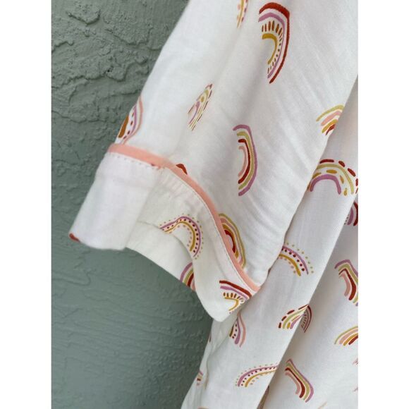 Ann Taylor Loft Sz M Rainbow Button Down Sleep Shirt - Picture 7 of 9